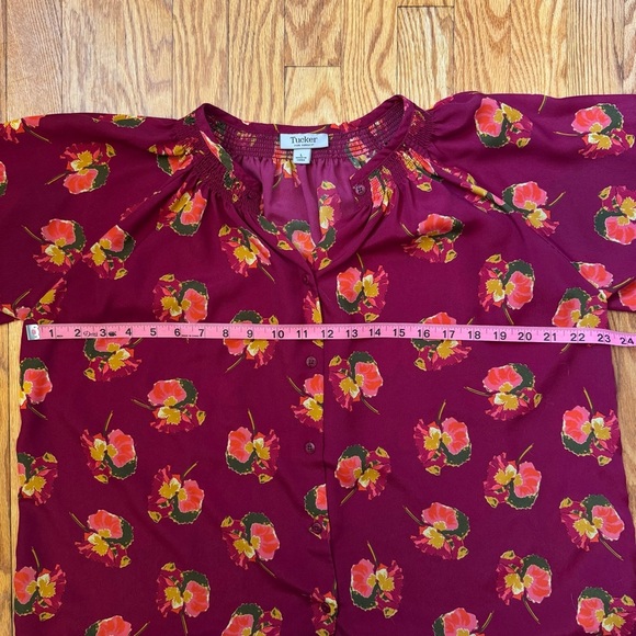Tucker For Target Floral Button Down Blouse Women’s Size Large - Picture 10 of 12